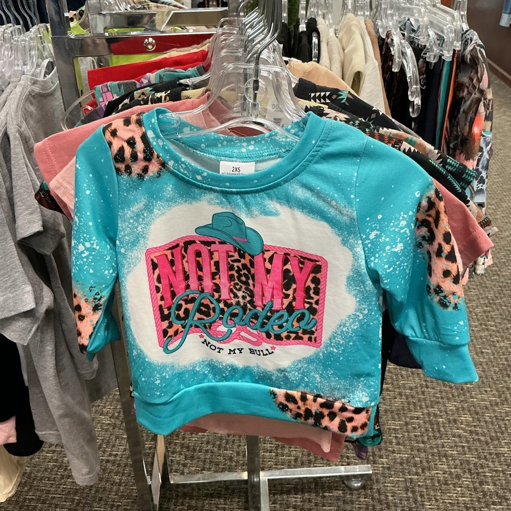 Kids Teal and Pink Graphic Sweatshirt